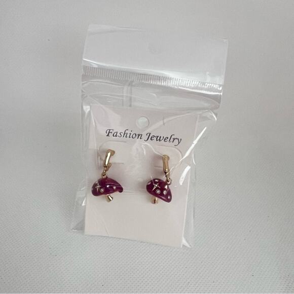 Mushroom Star Charm Dangle Fashion Earrings Jewelry New Gift Whimsical Cute - Picture 7 of 8